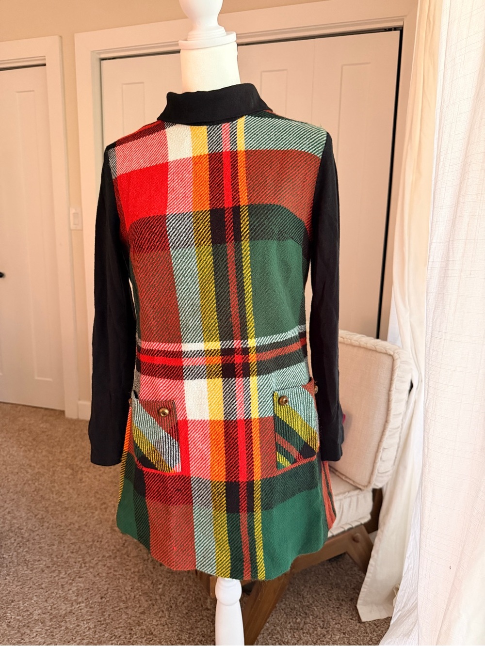 Vintage Vicky Vaughn Mock Neck Long Sleeve Tunic